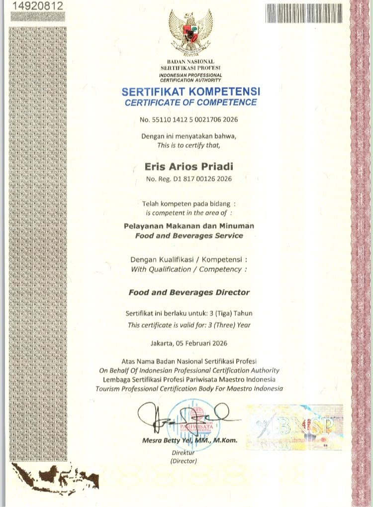 Sertifikasi F&B Director