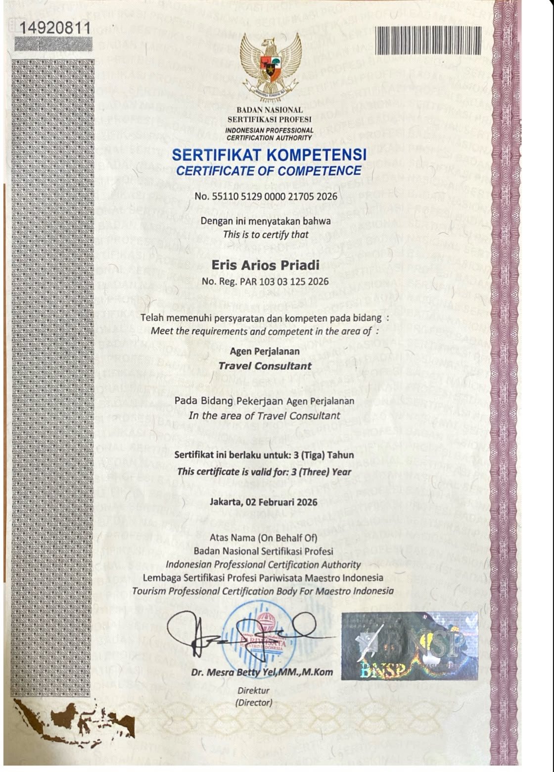 Sertifikasi Travel Consultant